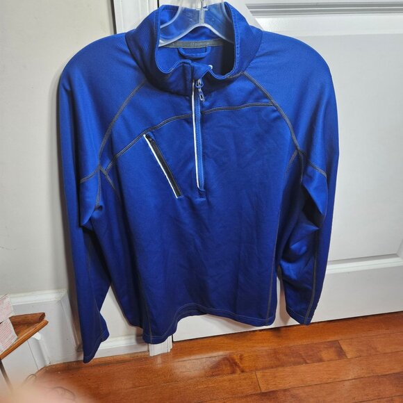 Sunice Blue Long Sleeve Quarter Zip Pullover Shirt With Chest Pocket XL - Picture 1 of 4
